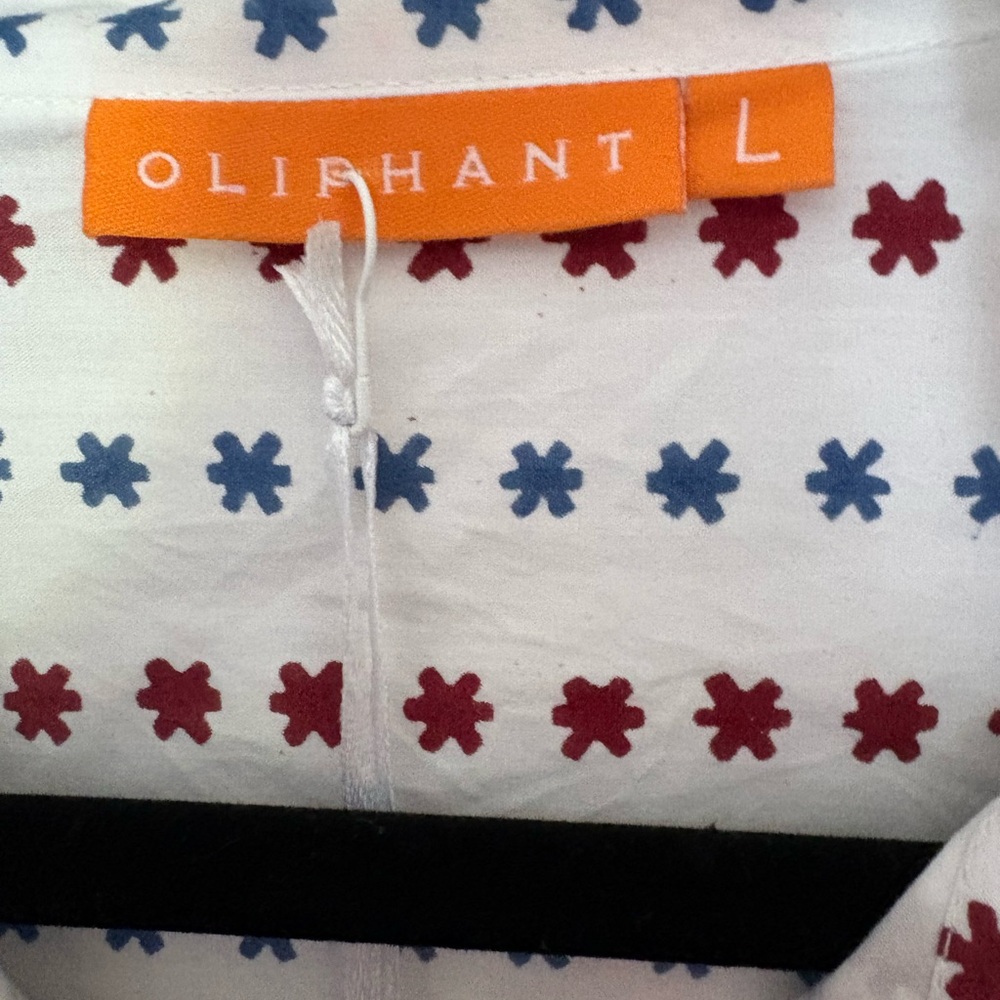 NWT Oliphant Ellis Blue Ruffle Front Blouse - Picture 7 of 10